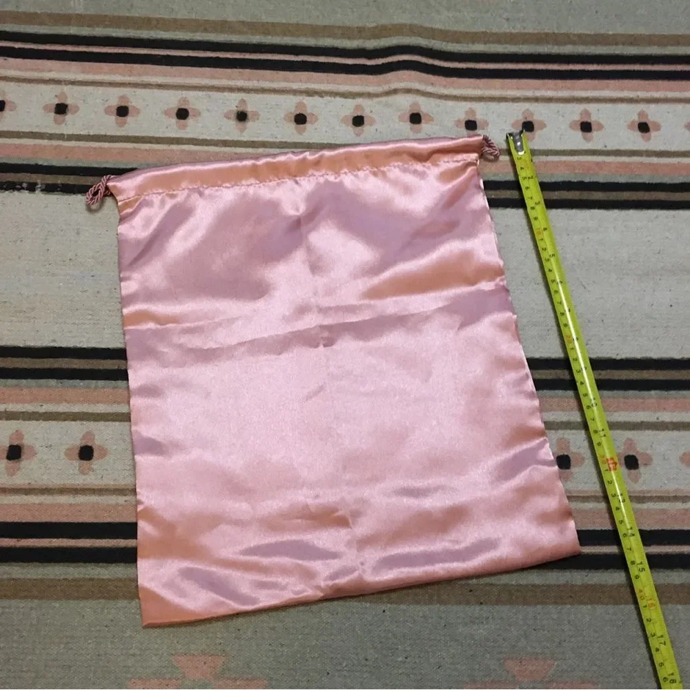 Amina Muaddi medium satin & gold drawstring dustbag
